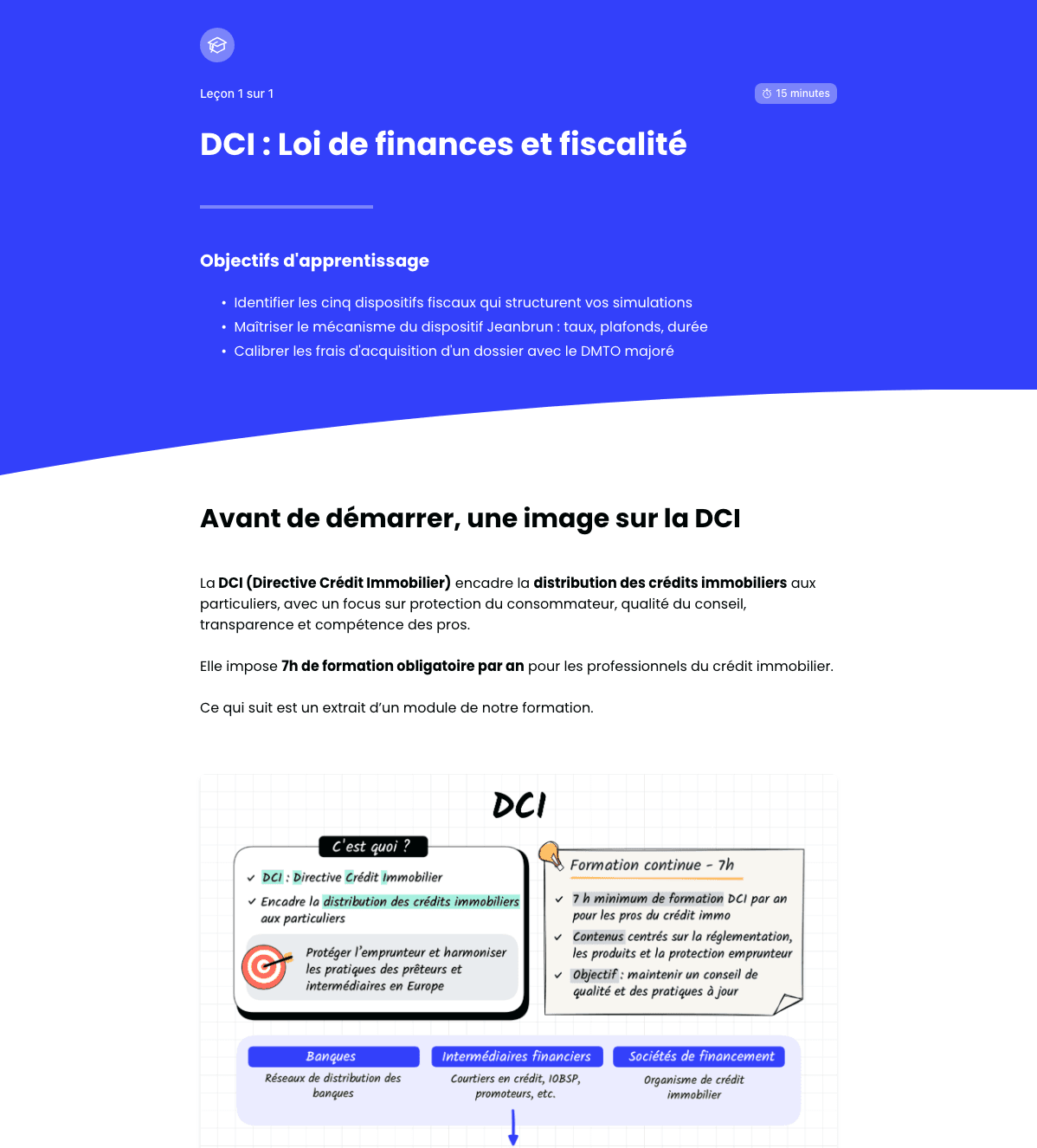 Aperçu d'un module de formation en crédit